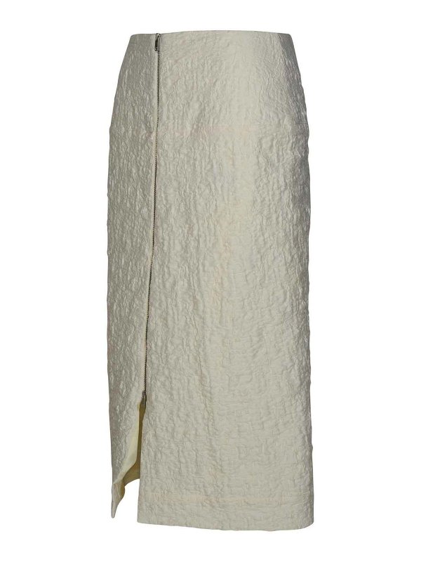 The Best Shops JIL SANDER: ニーレングススカート＆ミディ丈 - 膝丈/ミディスカート - 白