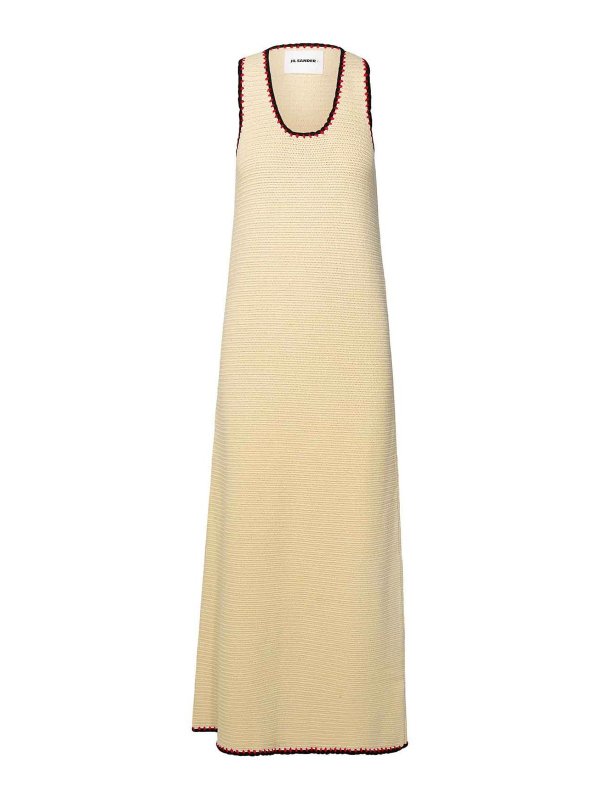 JIL SANDER: Maxi robe - Maxi Robe - Crème
