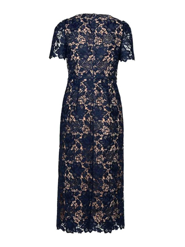 Self Portrait: knee length dresses online - Blue polyester dress