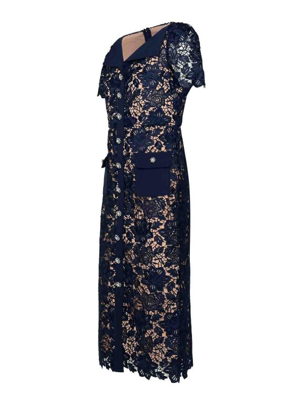 The Best Shops Self Portrait: knee length dresses - Blue polyester dress