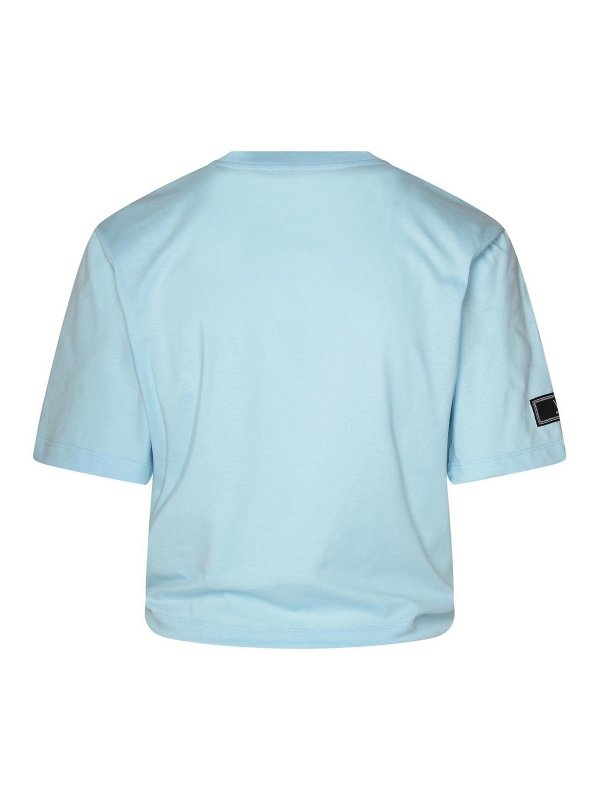 VERSACE: T-shirts online - T-Shirt - Bleu Clair
