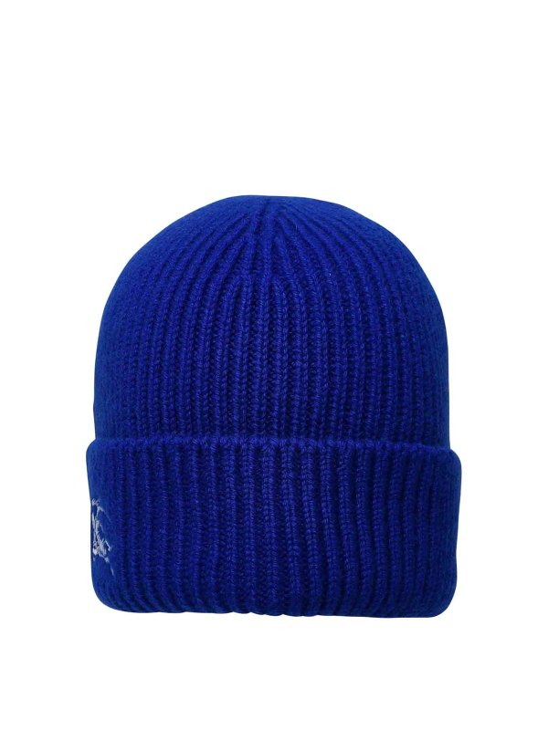 BURBERRY: berretti - Berretto in cashmere blu