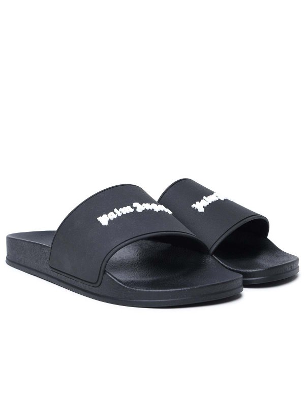 Palm Angels: Loafers & Slippers online - Black polyurethane slippers