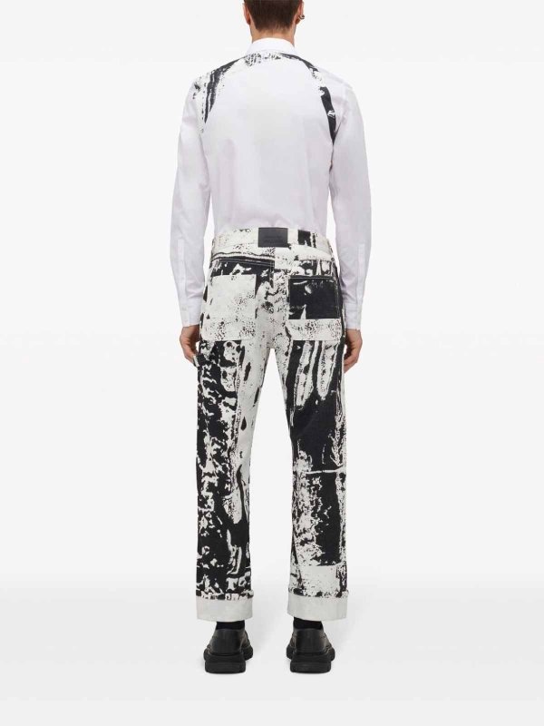 ALEXANDER MCQUEEN: straight leg jeans online - Cropped jeans with print