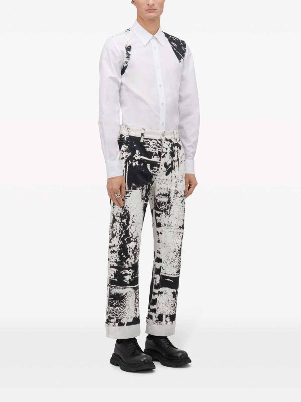 The Best Shops ALEXANDER MCQUEEN: straight leg jeans - Cropped jeans with print