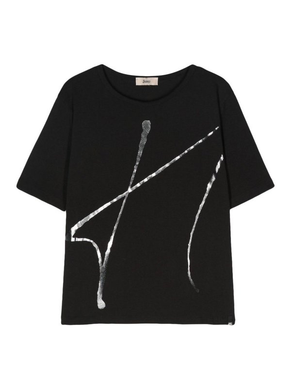HERNO: T-shirts - T-Shirt - Noir