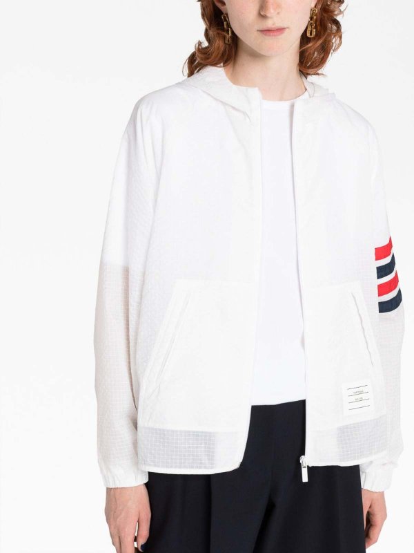 ジャケット THOM BROWNE Women Jackets FJT316AF0517100 White Thom Browne Windbreaker - White - Women | FJT316AF0517100