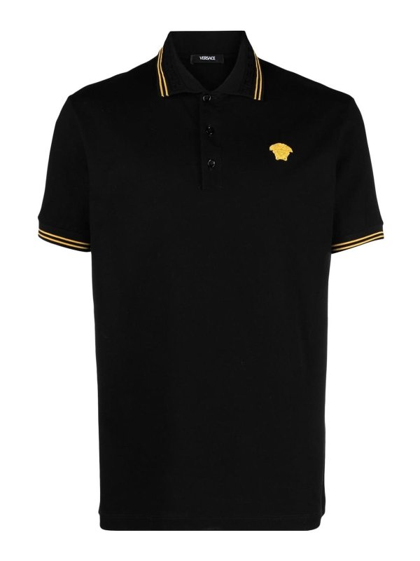 VERSACE: polo shirts - Polo shirt with contrasting logo