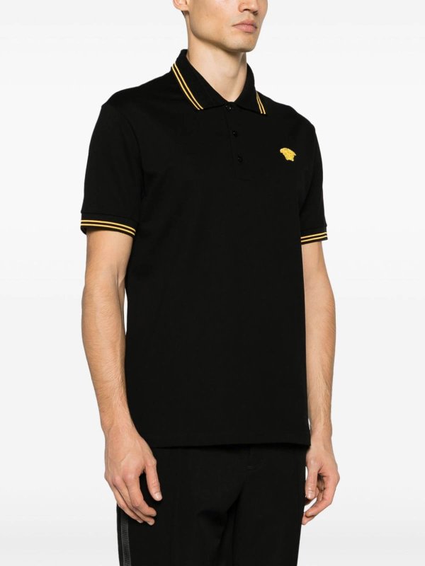 Polo shirt with contrasting logo shop online: VERSACE