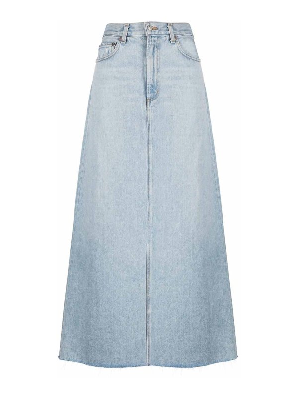AGOLDE: Long skirts - Long denim skirt