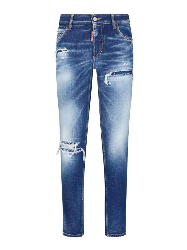 DSQUARED2: Jeans à jambe droite - Jean Droit - Bleu