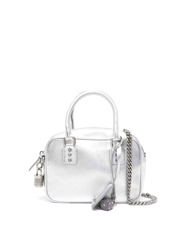 Pinko: Handtaschen - Shopper - Silber