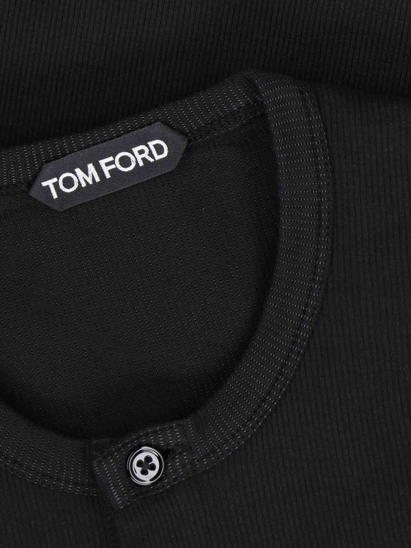 Tシャツ・カットソー TOM FORD FW24 SLIM FIT SHIRT (JHL005_JMT003F23LB999) Tom Ford T-shirt - Black - Men | JHL005JMT003F23LB999