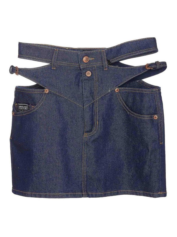 Versace Jeans Couture: ミニスカート - ミニスカート - ブルー