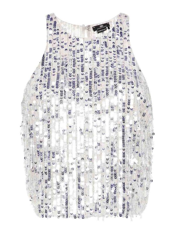 ELISABETTA FRANCHI: Tops & Débardeurs - Top - Argent