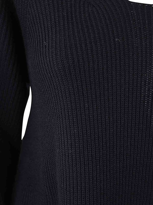 The Best Shops FABIANA FILIPPI: Strickpullover mit V-Ausschnitt - V-Pullover - Blau