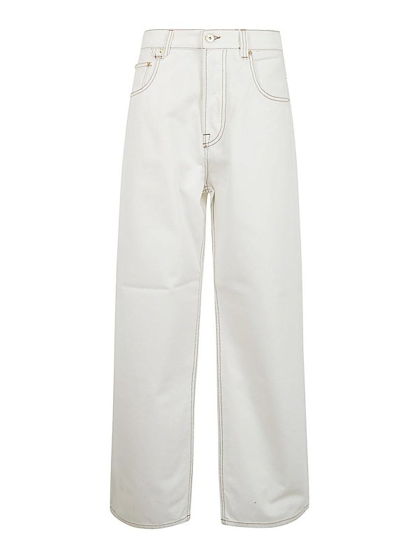 JACQUEMUS: straight leg jeans - White denim jeans