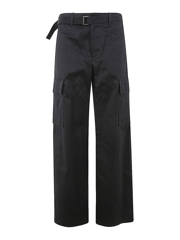 Sacai: casual trousers - Cotton chino pants