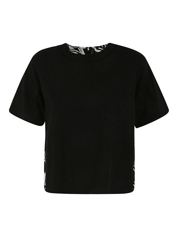Sacai: T-shirts - T-Shirt - Schwarz