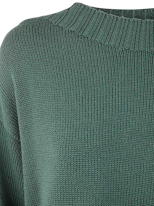 The Best Shops DRUMOHR: Strickpullover mit Rundhalsausschnitt - Rundhalspullover - Grün