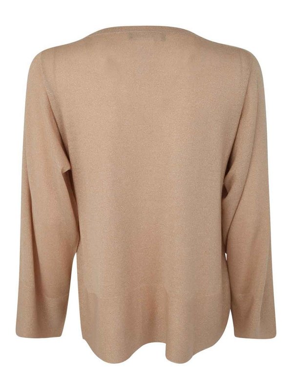 FABIANA FILIPPI: Suéteres con cuello pico online - Suéter Cuello Redondo - Marrón