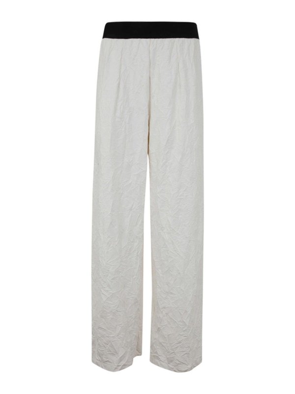 MARIA CALDERARA: カジュアルトラウザー - カジュアルパンツ - 白