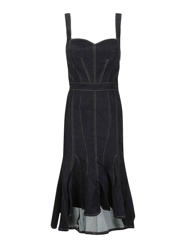 7 FOR ALL MANKIND: Robe longueur genou - Robe Au Genou - Bleu Foncé