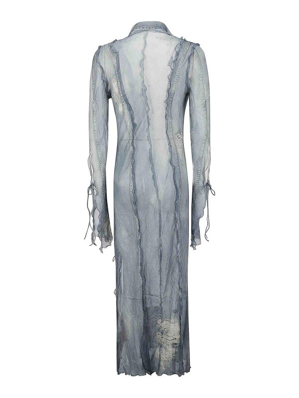 Acne Studios: maxi dresses online - Blue printed dress