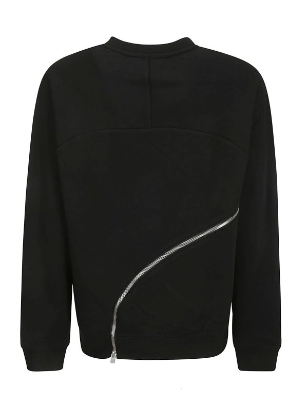 Heliot Emil Sequence zip crewneck - Black - Men|HEM08054BLK01