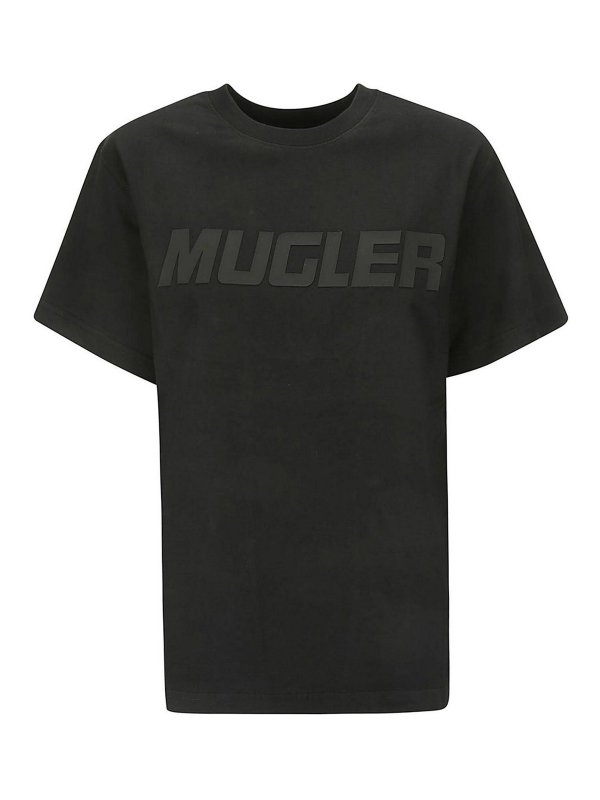Tシャツ・カットソー MUGLER Woman T-Shirt Black 24P3TS0099D284 1999 Mugler T-shirt with logo - Black - Women | 24P3TS0099D2841999