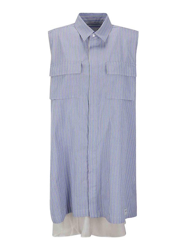 Sacai: Knielange Kleider - Knielanges Kleid - Schwarz