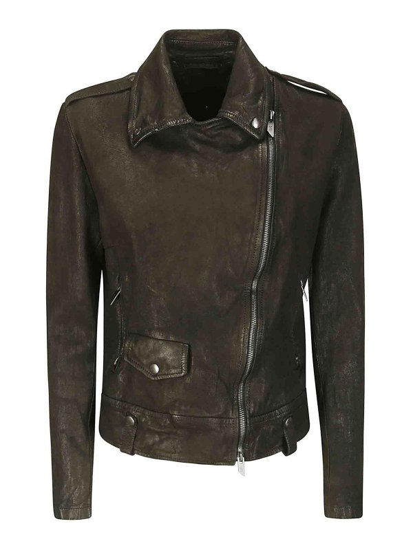 Salvatore Santoro Women's Leather Jacket Beige