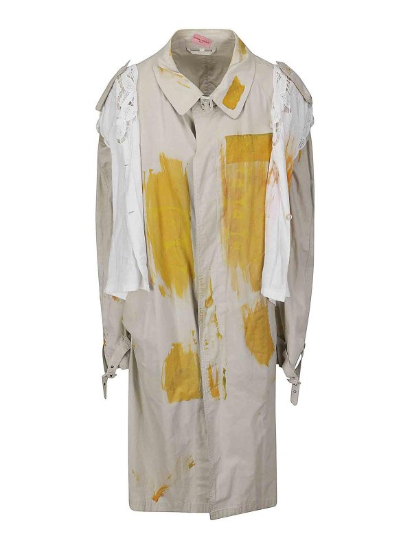 SIMON CRACKER: trench coats - Beige trench coat with belt