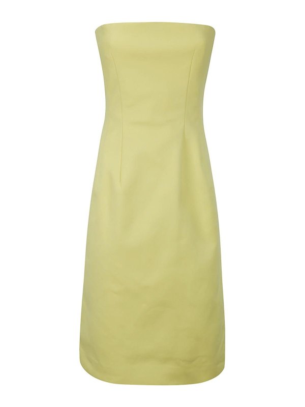 SPORTMAX: ニーレングスドレス - 膝丈ドレス - イエロー