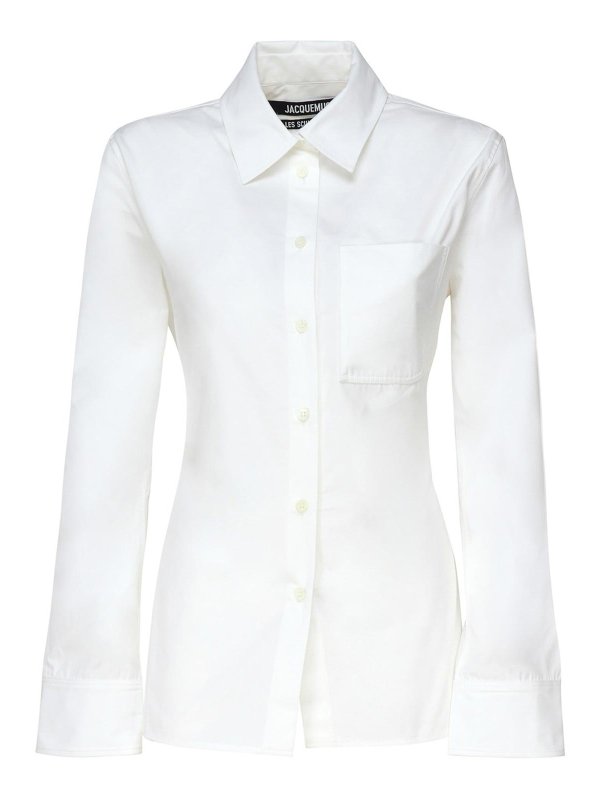 JACQUEMUS: shirts - White cotton shirt