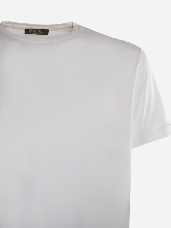 The Best Shops Loro Piana: T-shirts - T-Shirt - Weiß