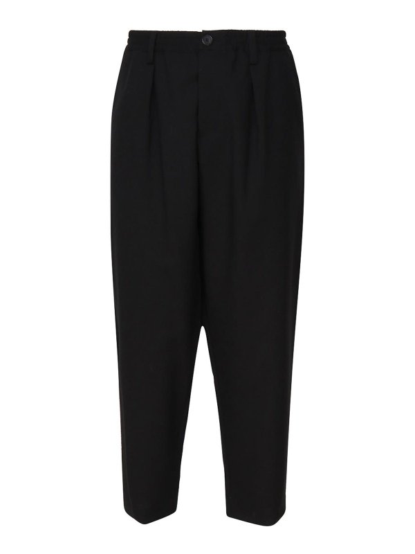 Marni: casual trousers - Cropped trousers in fresh wool