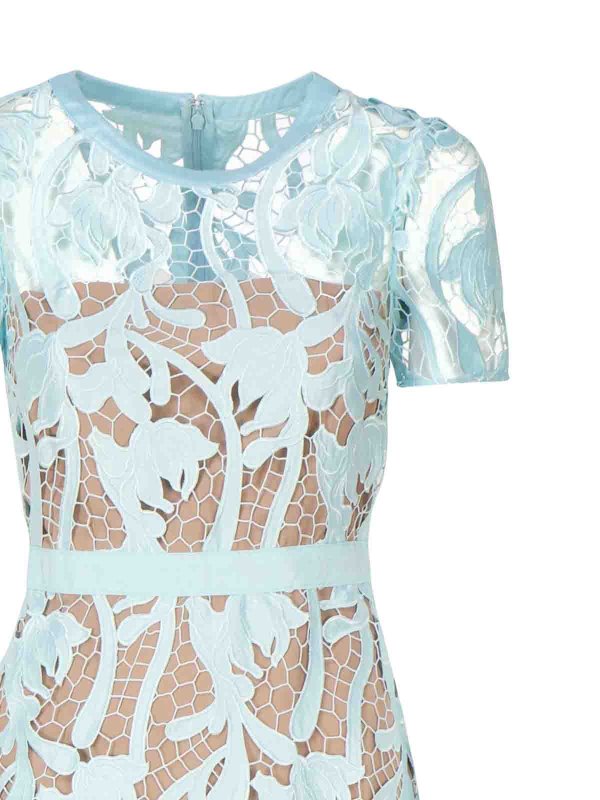 The Best Shops Self Portrait: ニーレングスドレス - 膝丈ドレス - ブルー