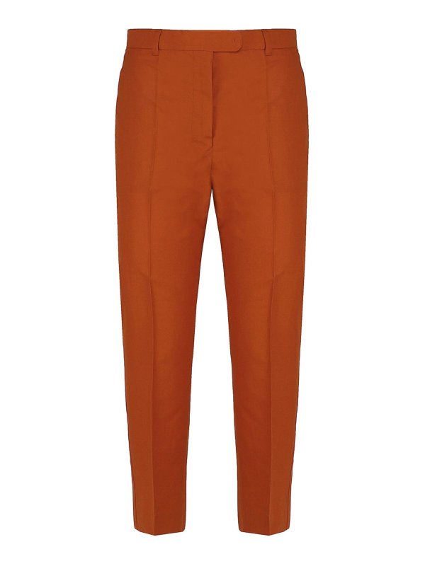 S MAX MARA: Tailored & Formal trousers - Cotton and silk trousers