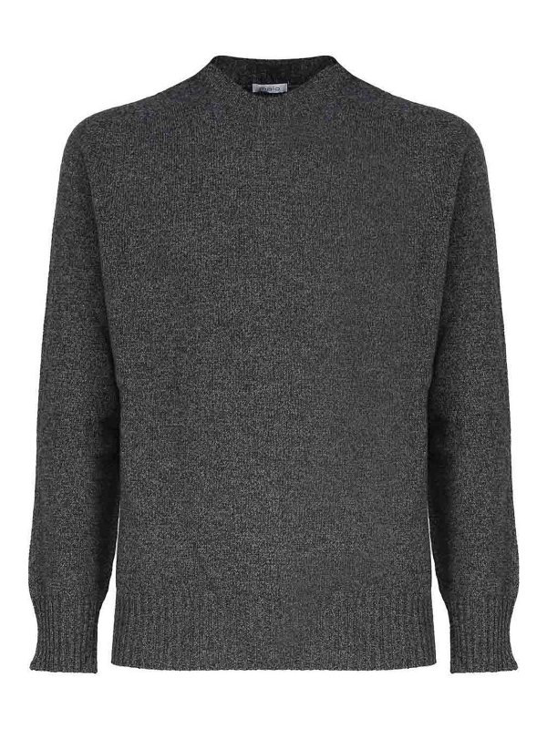 MALO: Strickpullover mit Rundhalsausschnitt - Rundhalspullover - Grau
