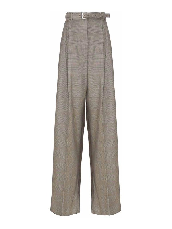 SPORTMAX: casual trousers - Oversized trousers in prince of wales