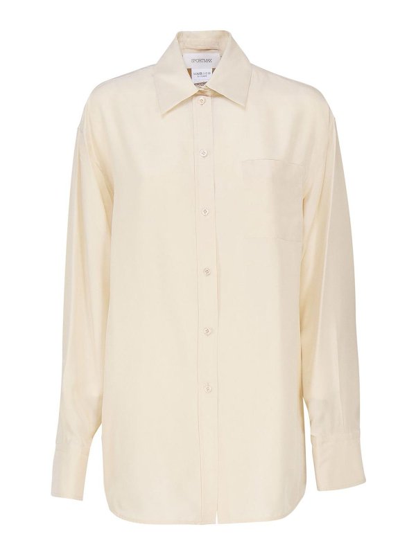 SPORTMAX: shirts - Long habotai silk shirt