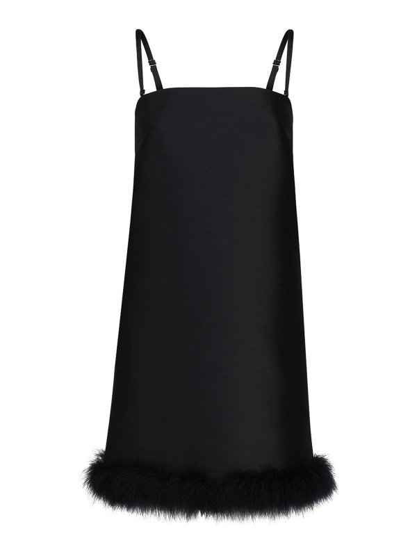 SPORTMAX: short dresses - Straight mini dress with feather insert