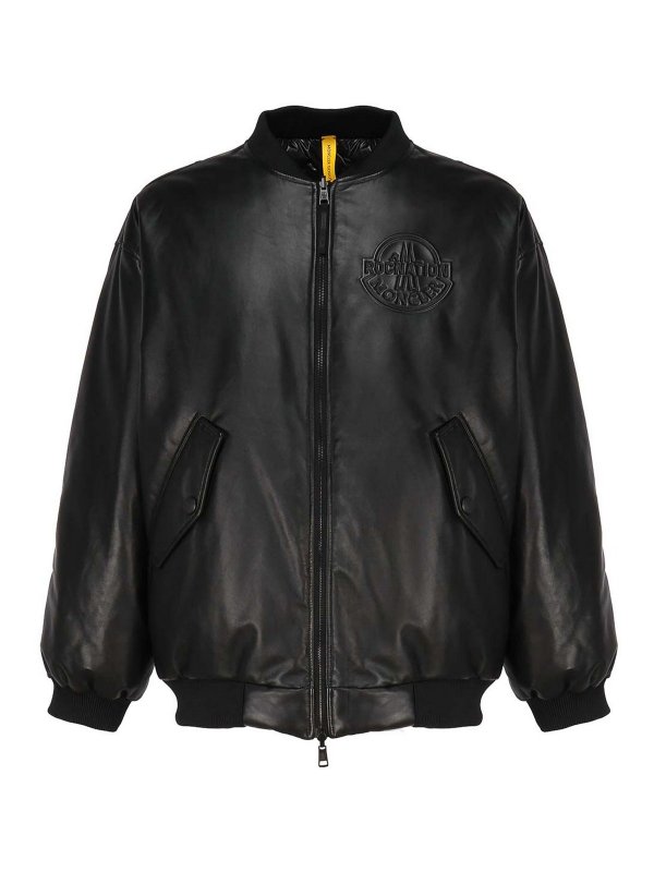 MONCLER: leather jacket - Reversible leather jacket