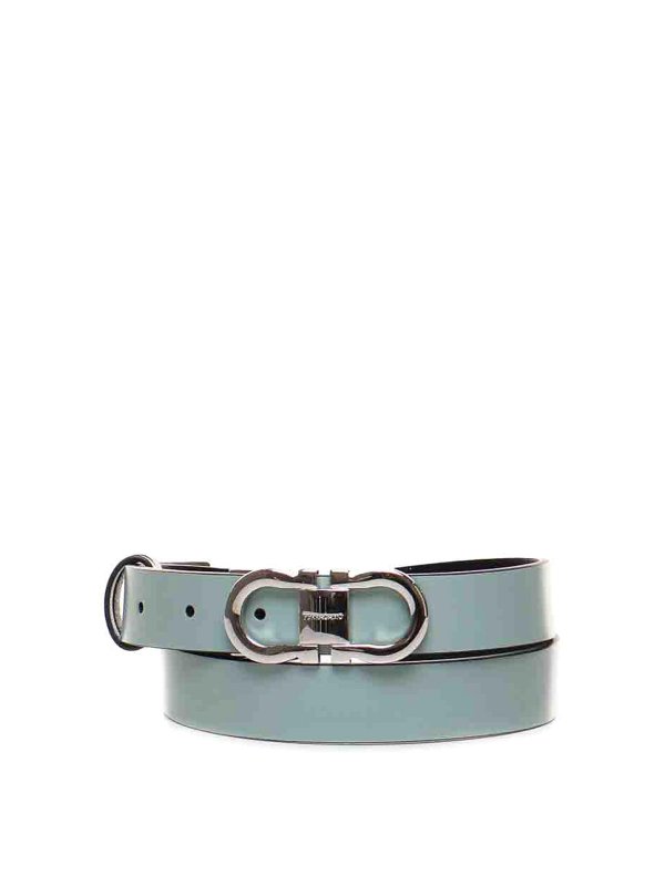 SALVATORE FERRAGAMO: belts - Gancini reversible belt in calfskin