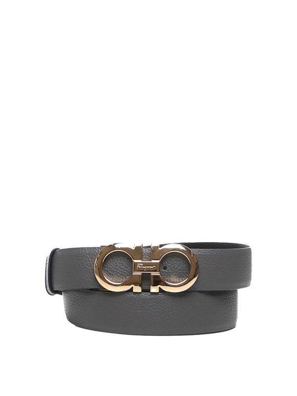 SALVATORE FERRAGAMO: belts - Gancini leather belt