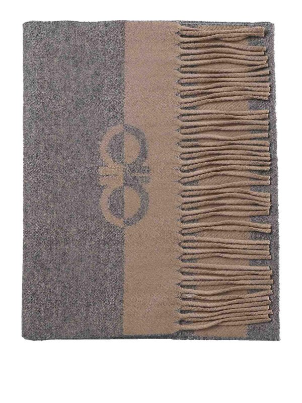 SALVATORE FERRAGAMO: sciarpe e foulard - Sciarpa Con Gancini Bicolore