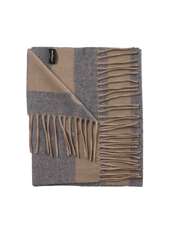 SALVATORE FERRAGAMO: sciarpe e foulard online - Sciarpa Con Gancini Bicolore