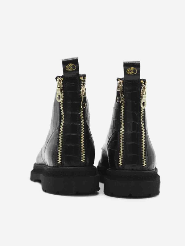 GIULIANO GALIANO: ankle boots online - Tiger ankle boots in crocodile print leather