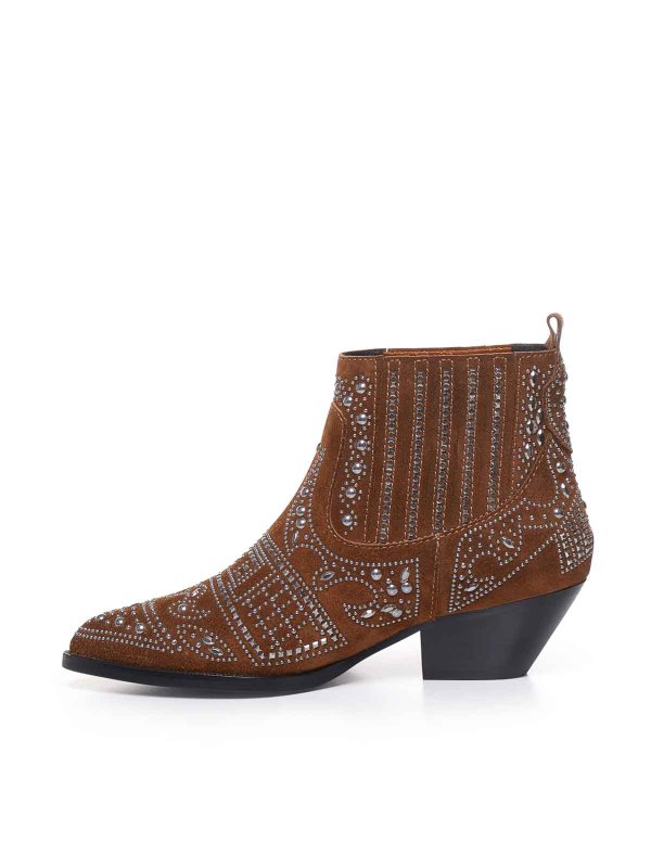 Suede texan boots shop online: BIBI LOU